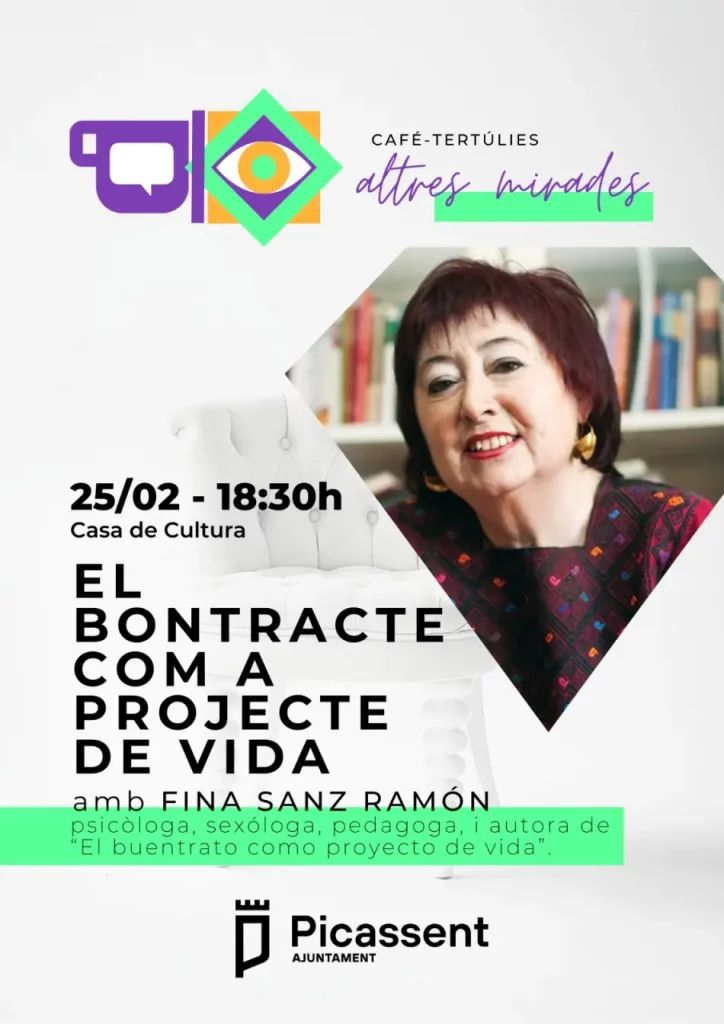 Cartel tertulia en Casa Cultura Picassent "El buentrato como forma de vida".